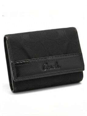 Coach Soho Pleated Signature “C” Black Jacquard Bifold Envelope Wallet